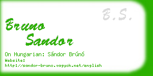 bruno sandor business card